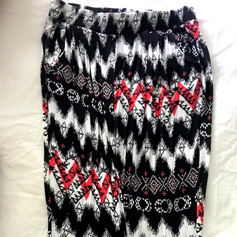 Mandy K soft comfy black, red and white pants